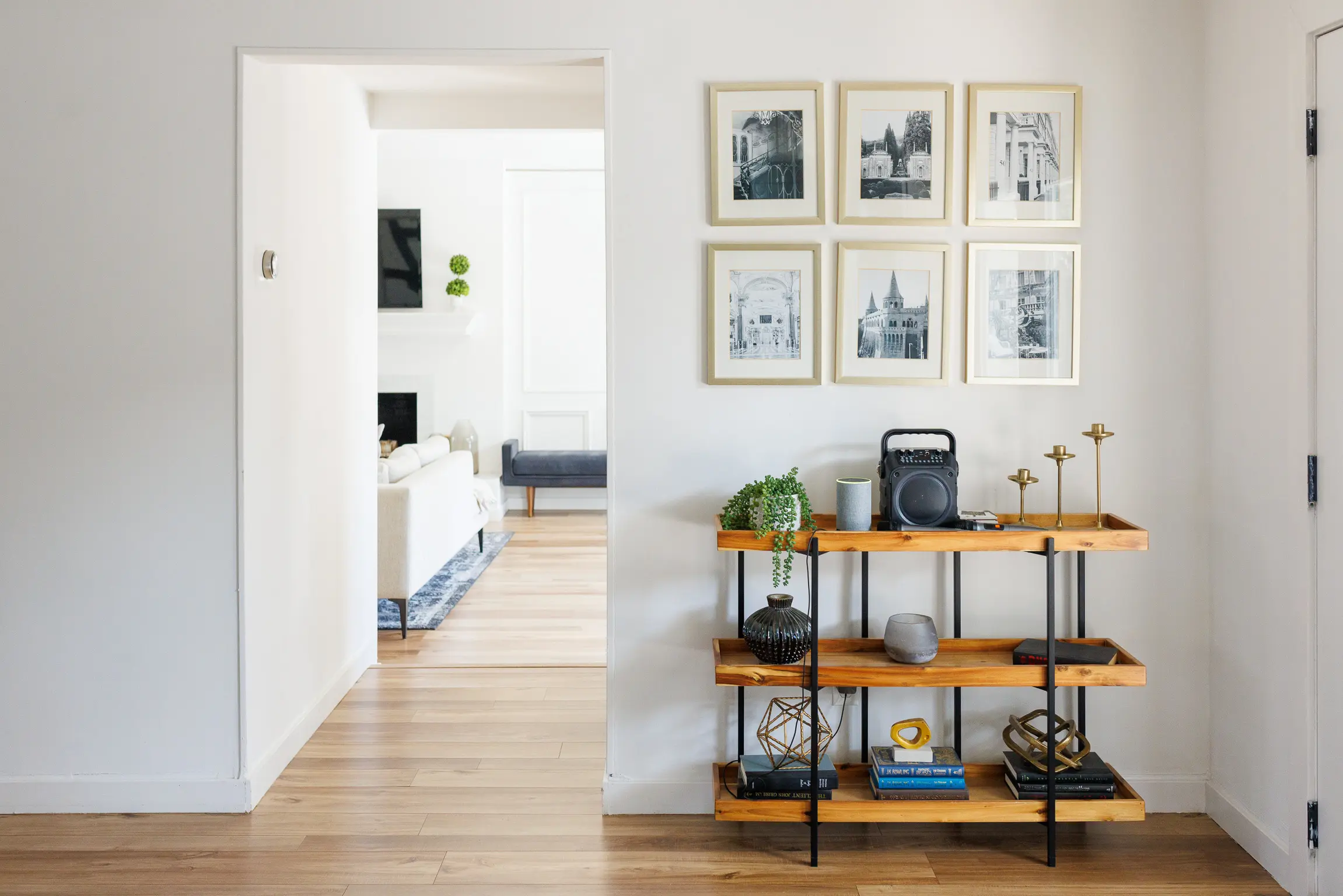 Organized hallway and entryway