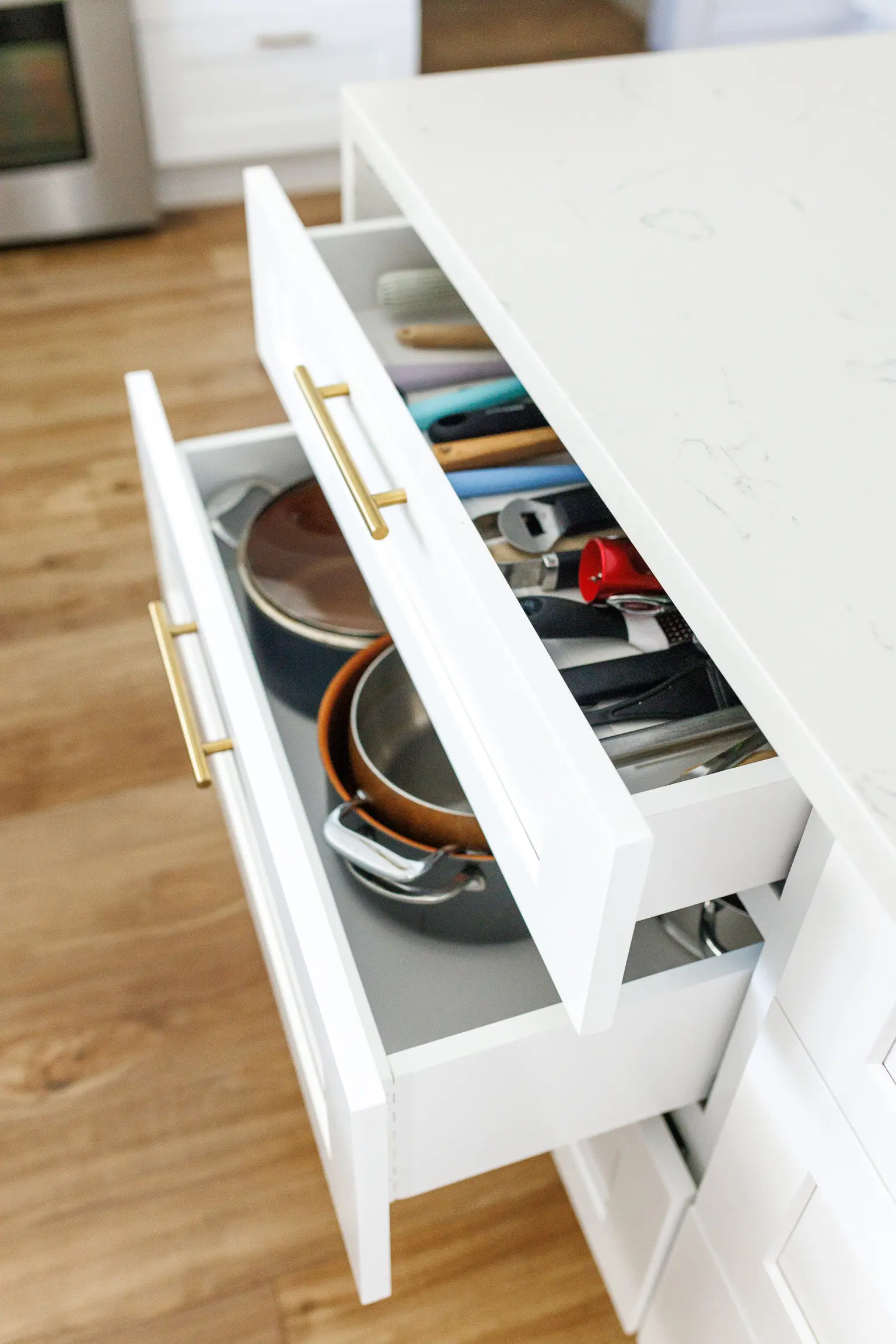 Organized bedroom drawer system for a Bay Area family