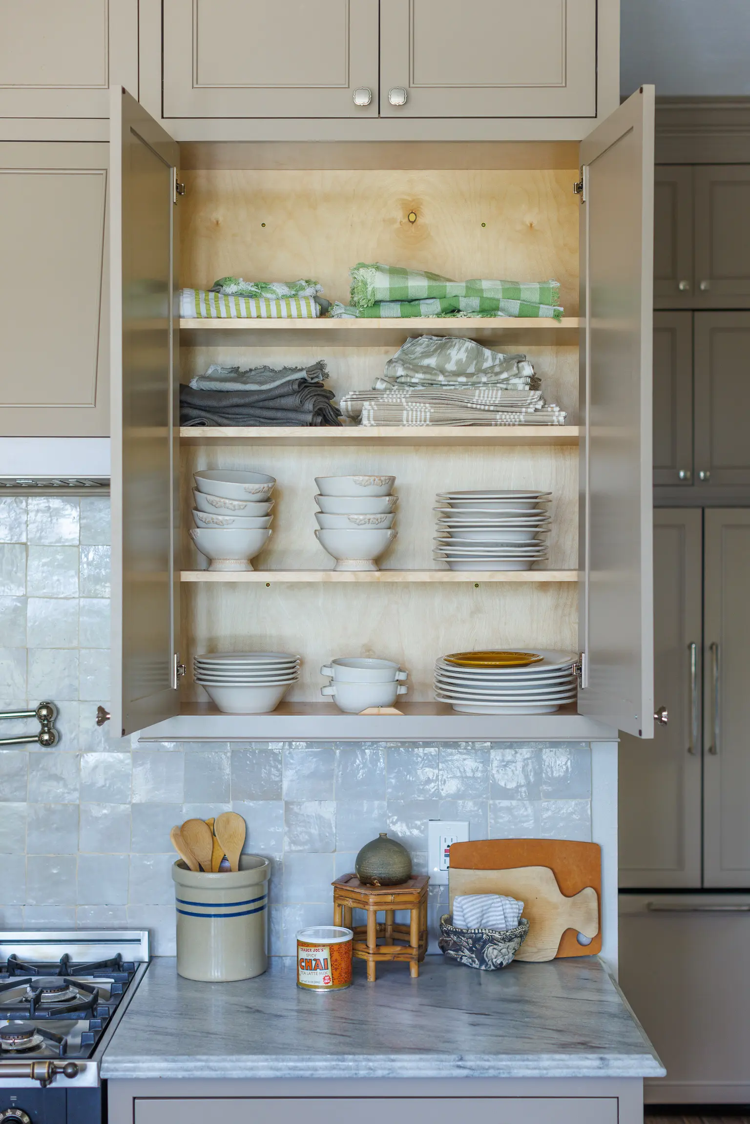 Organized kitchen in a San Francisco Bay Area home